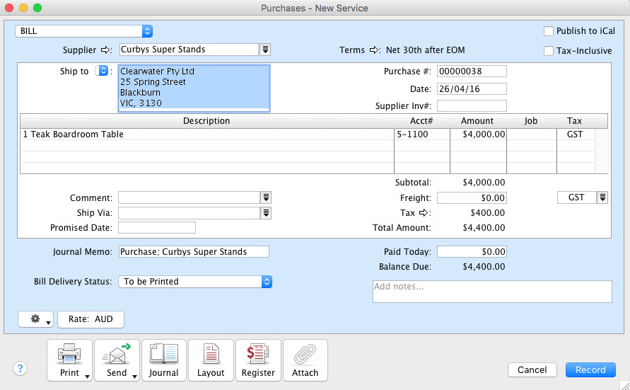 General journal entries Support Notes MYOB AccountEdge MYOB Help